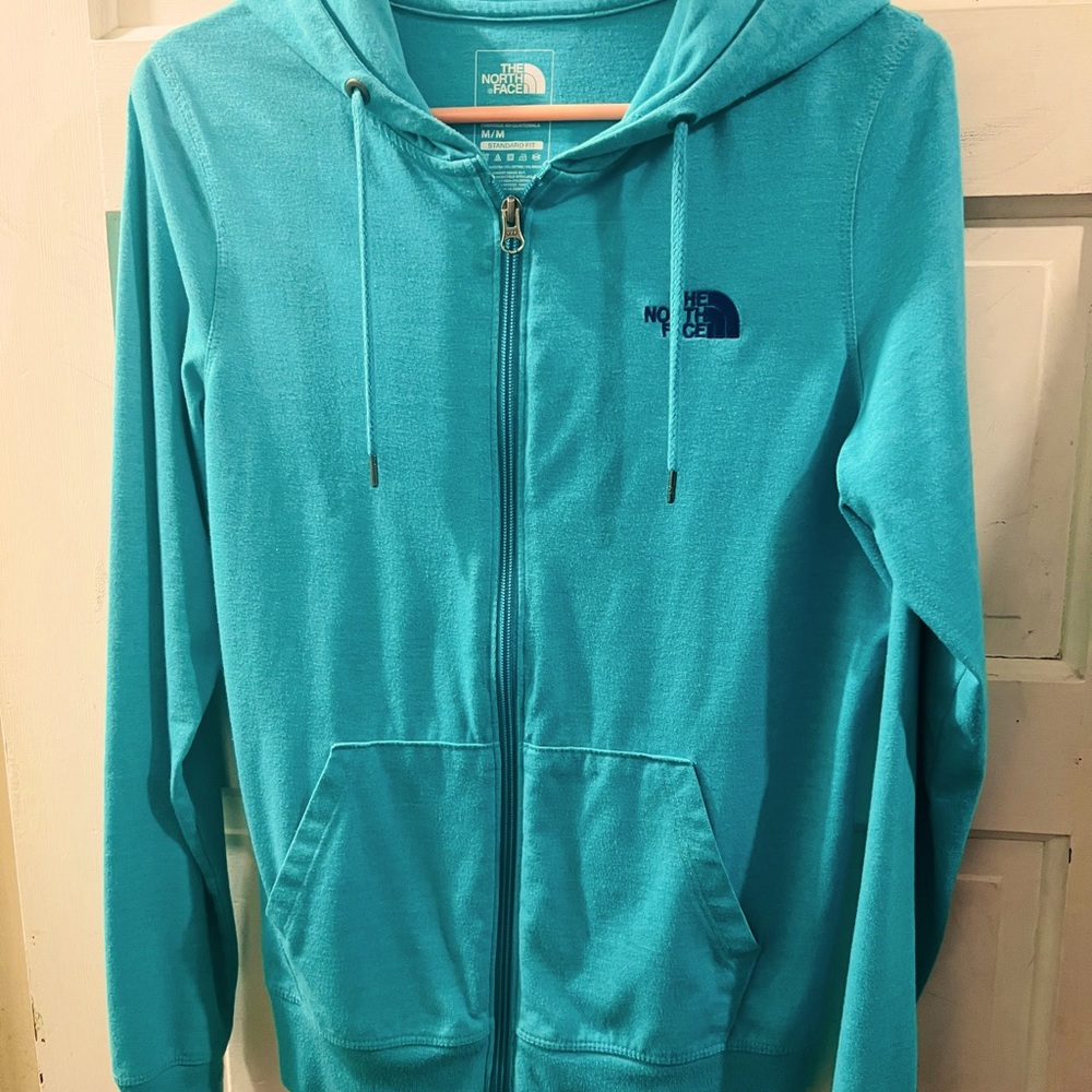 Teal north Face zip up